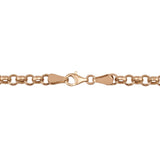 14K Solid Gold Rolo Link Chain Bracelet Unisex: Round Belcher Chain, Jewelry Gift