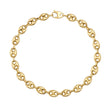 Catena a maglia marina in oro giallo 14kt distesa su sfondo bianco