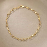Twisted Gold Chain Bracelet 14K Solid Gold Minimal Everyday Jewelry