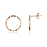 Minimal Gold Circle Earrings 14K Solid Gold Timeless Jewelry