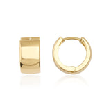Minimal Bold and Thick Gold Huggie Earrings 14K Solid Gold Timeless Jewelry