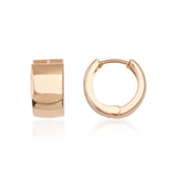Minimal Bold and Thick Gold Huggie Earrings 14K Solid Gold Timeless Jewelry