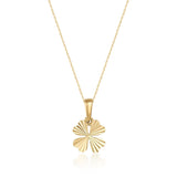 Minimal Four Leaf Gold Clover Necklace 14K Solid Gold Lucky Jewelry