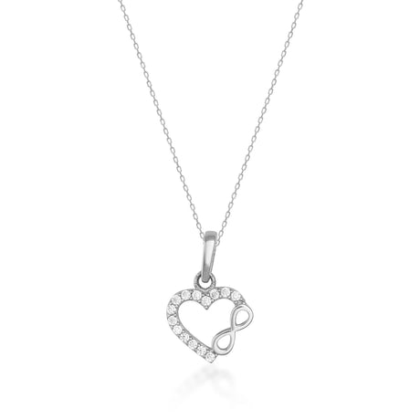 Heart Infinity Necklace 14K Solid Gold Romantic Love Jewelry Valentines Day Gift for Her