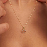 Heart Infinity Necklace 14K Solid Gold Romantic Love Jewelry Valentines Day Gift for Her