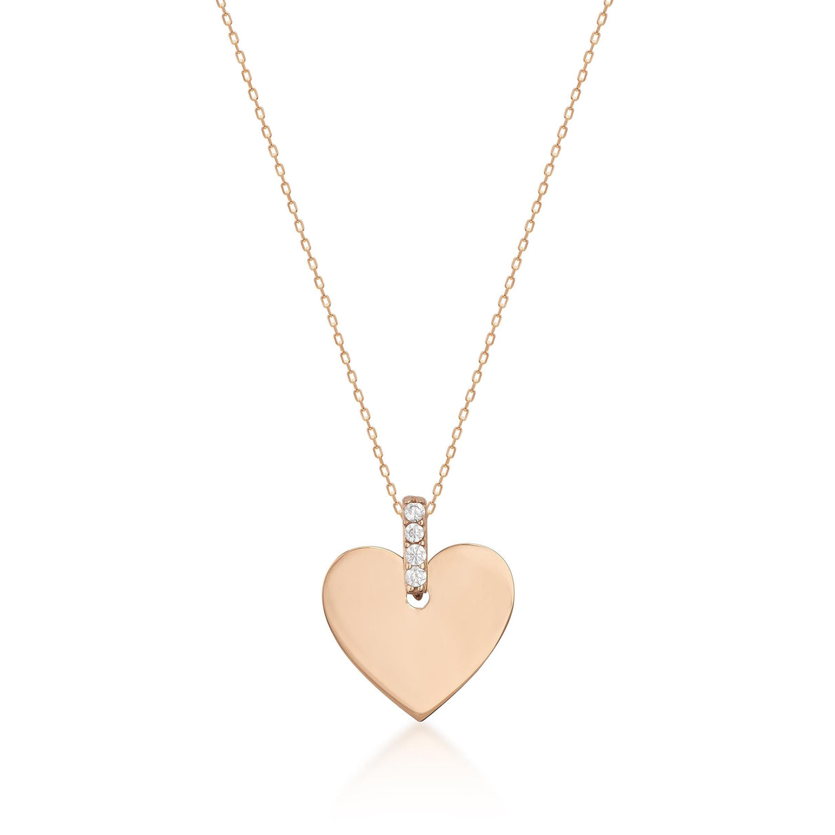 Personalized Heart Necklace 14K Solid Gold Custom Engraved Love Jewelry Gift