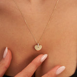 Personalized Heart Necklace 14K Solid Gold Custom Engraved Love Jewelry Gift
