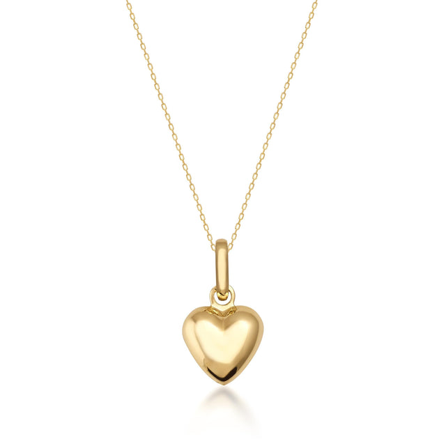 Collier cœur bombé en or 14 carats