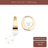 14K Solid Gold Hinged Hoop Earrings Chunky Latch Back Minimal Everyday Jewelry