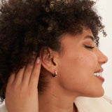 14K Solid Gold Hinged Hoop Earrings Chunky Latch Back Minimal Everyday Jewelry