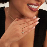 14K Solid Gold Honey Bee Pendant with CZ, Minimal Nature Inspired Jewelry Gift