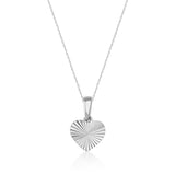 14K Solid Gold Diamond Cut Heart Pendant, Minimal Love Jewelry Gift