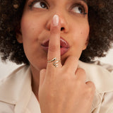 14K Solid Gold Serpent Ring, Minimal Snake Ring, Symbolic Power Jewelry