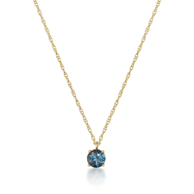 London Blue Topaz Necklace in 14K gold