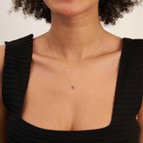 14K Solid Gold London Blue Topaz Solitaire Pendant Necklace