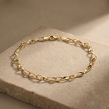 Twisted Gold Chain Bracelet 14K Solid Gold Minimal Everyday Jewelry