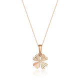 Minimal Four Leaf Gold Clover Necklace 14K Solid Gold Lucky Jewelry