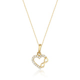 Heart Infinity Necklace 14K Solid Gold Romantic Love Jewelry Valentines Day Gift for Her