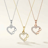 Heart Infinity Necklace 14K Solid Gold Romantic Love Jewelry Valentines Day Gift for Her
