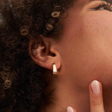 14K Solid Gold Hinged Hoop Earrings Chunky Latch Back Minimal Everyday Jewelry