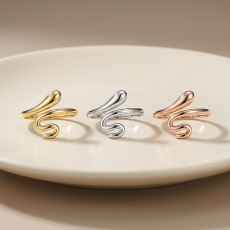 14K Solid Gold Serpent Ring, Minimal Snake Ring, Symbolic Power Jewelry
