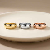 14K Solid Gold Dome Ring, Thick Minimal Band Statement Wedding Style Ring