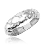 Bubble-Kuppelring mit Zirkonia aus 585er Weißgold auf weißem Hintergrund