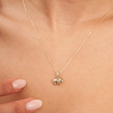 14K Solid Gold Elephant Necklace Lucky Animal Charm Minimal Dainty Gift Jewelry
