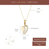Größentabelle: Mama-und-Baby-Füßchen-Halskette aus 585er Gelbgold, 15 x 9 mm mit Zirkonia