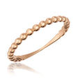 14K rose gold bubble ring on white background