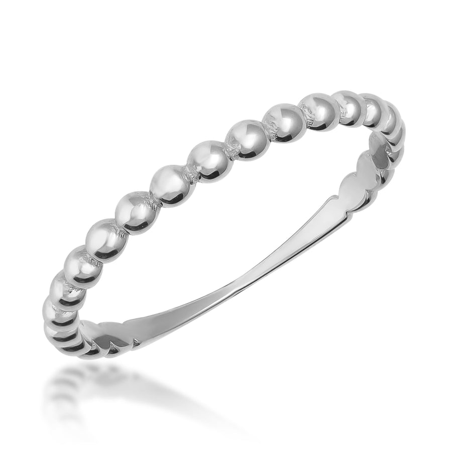 Anillo burbuja en oro blanco de 14 quilates sobre fondo blanco