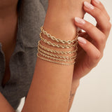 Bracciali a corda in oro giallo 14kt in diverse larghezze al polso