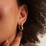 14K Solid Gold Heart Hoop Earrings, Chunky Puffy Heart Huggie Hoops