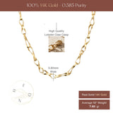 14K Solid Gold Twisted Infinity Link Chain Necklace 3.8mm