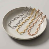 14K Solid Gold Twisted Infinity Link Chain Necklace 3.8mm