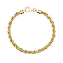 Bracciale catena a corda semivuota in oro 14kt