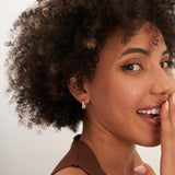 14K Solid Gold Rectangular Hoop Earrings, Minimal Geometric Huggie Hoops