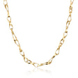 Collana a catena con maglia infinito ritorta in oro giallo 14kt, vista frontale su sfondo bianco