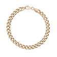 Bracciale a catena a maglia cubana in oro rosa 14kt, disteso su sfondo bianco
