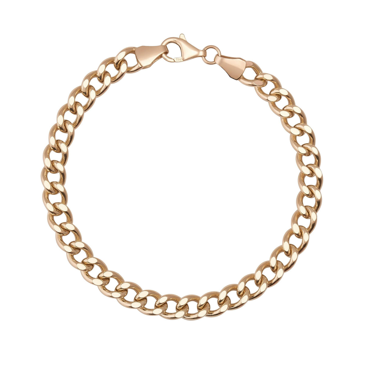 14K Solid Gold Cuban Link Bracelet, Real Gold Chain Jewelry