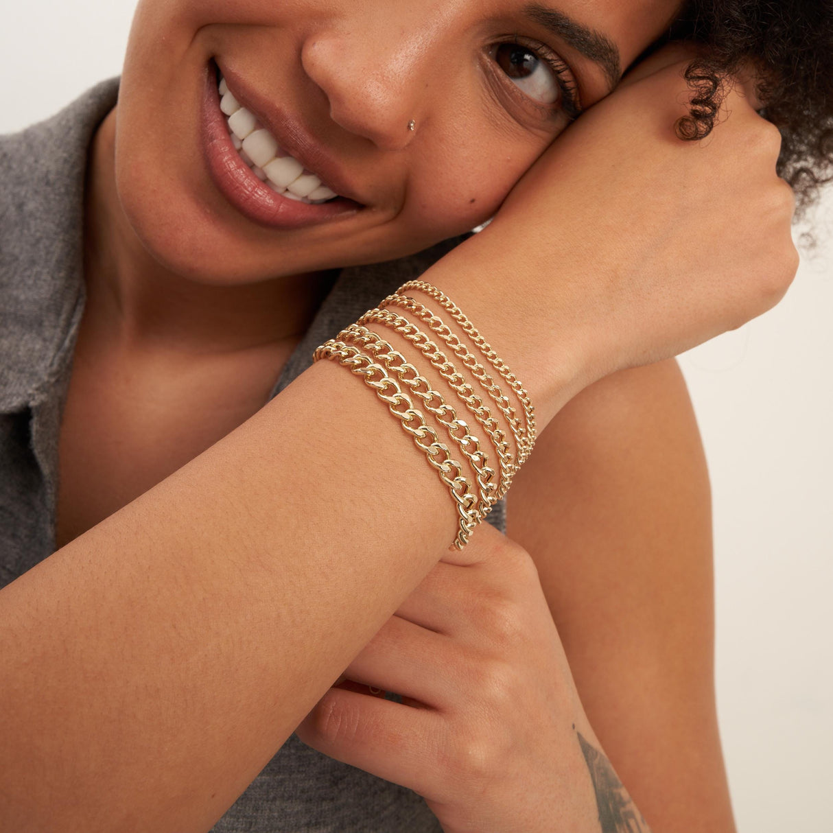 14K Solid Gold Cuban Link Bracelet, Real Gold Chain Jewelry