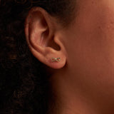 14K Gold Infinity Stud Earrings Minimal Symbol Dainty Forever Love Jewelry