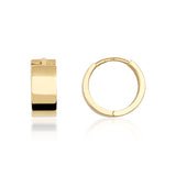 14K Gold Chunky Huggie Hoop Earrings Small Medium Large Minimal Thick Hoops