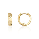 14K Gold Textured Hoop Earrings Huggie Hoops Minimalist